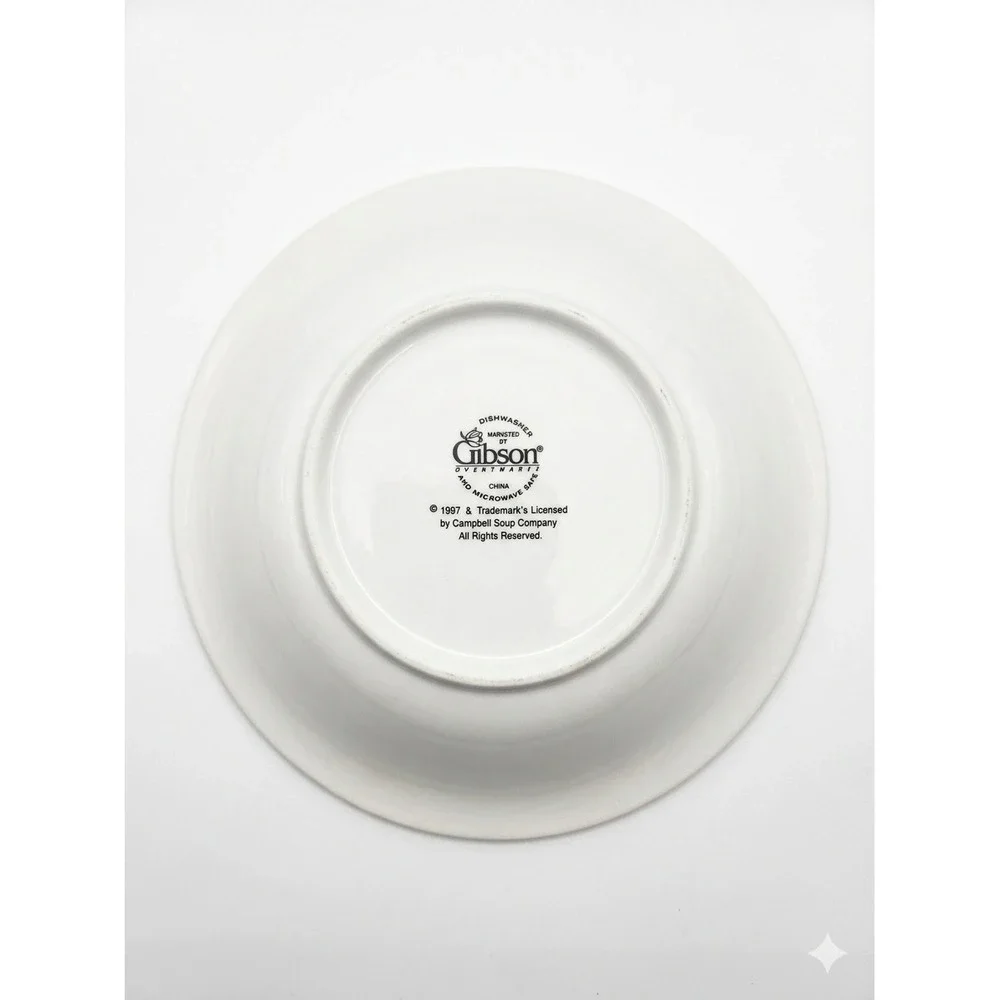 Gibson Campbells Soup Bowls Set of 4 Vintage 1997 Vegetables‎ Checkered Rim 1997